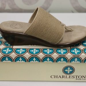 Charleston Shoe Co. Hilton Linen Thong Sandal NWT